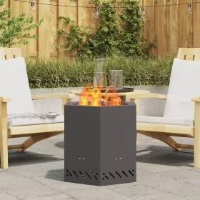 Hoguera Sin Humo Hexagonal Negra 48x48x51 cm Acero