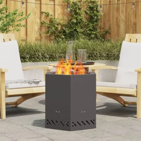 Hoguera Sin Humo Hexagonal Negra 48x48x51 cm Acero | Foro24.es | Tu tienda online para hogar, jardín y más Foro24.es