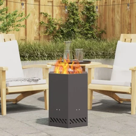 Fogón Sin Humo Hexagonal Negro 38x38x51 cm Acero | Foro24.es | Tu tienda online para hogar, jardín y más Foro24.es
