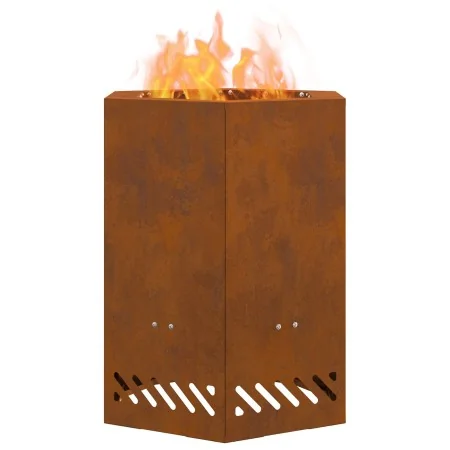 Hoguera Sin Humo Hexagonal 38x38x51 cm Acero Resistente a la Intemperie | Foro24.es | Tu tienda online para hogar, jardín y más Foro24.es