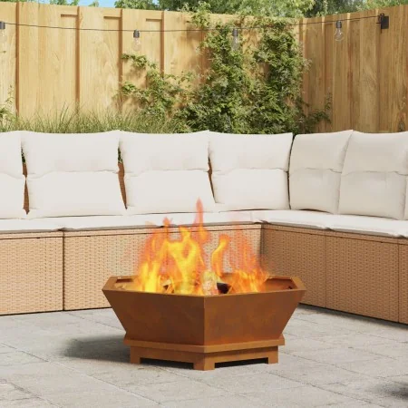 Hoguera Hexagonal 75x75x28 cm Acero Resistente a la Intemperie by , Chimneys - Ref: Foro24-858997, Price: 95,94 €, Discount: ...
