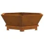 Hoguera Hexagonal 75x75x28 cm Acero Resistente a la Intemperie by , Chimneys - Ref: Foro24-858997, Price: 95,94 €, Discount: ...