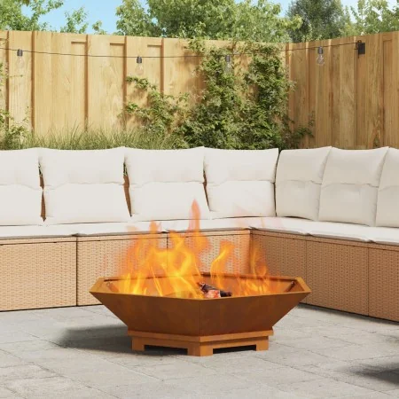 Fogata Hexagonal 100x100x28 cm Acero Resistente a la Intemperie by , Chimneys - Ref: Foro24-858999, Price: 116,99 €, Discount...
