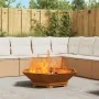 Fogata Hexagonal 100x100x28 cm Acero Resistente a la Intemperie by , Chimneys - Ref: Foro24-858999, Price: 116,99 €, Discount...