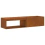 Hoguera con almacenamiento para troncos 160x45x35 cm Acero oxidado by , Chimneys - Ref: Foro24-859003, Price: 146,63 €, Disco...