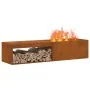 Hoguera con almacenamiento para troncos 160x45x35 cm Acero oxidado by , Chimneys - Ref: Foro24-859003, Price: 146,63 €, Disco...