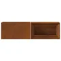 Hoguera con almacenamiento para troncos 160x45x35 cm Acero oxidado by , Chimneys - Ref: Foro24-859003, Price: 146,63 €, Disco...