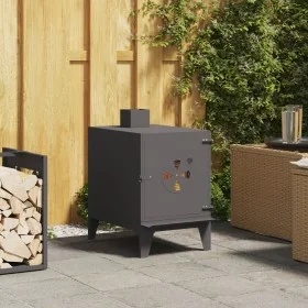 Estufa de Camping con Chimenea Negra 35x50x60 cm