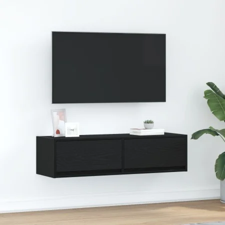 Cabinet de TV Negro Roble 100x31x25,5 cm Madera elaborada | Foro24.es | Tu tienda online para hogar, jardín y más Foro24.es