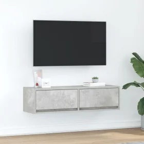 Mueble de TV Gris Concreto Madera Compuesa 100 x