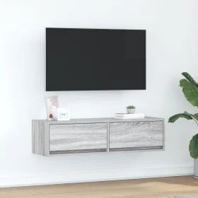 mueble de TV Gris Sonoma 100x31x25,5 cm Madera