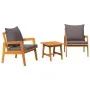 Conjunto de Bistro de 3 Piezas con Cojines de Madera Maciza de Acacia de , Sofás de exterior - Ref: Foro24-4106460, Precio: 2...