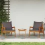 Conjunto de Bistro de 3 Piezas con Cojines de Madera Maciza de Acacia de , Sofás de exterior - Ref: Foro24-4106460, Precio: 2...