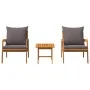 Conjunto de Bistro de 3 Piezas con Cojines de Madera Maciza de Acacia de , Sofás de exterior - Ref: Foro24-4106460, Precio: 2...