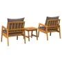 Conjunto de Bistro de 3 Piezas con Cojines de Madera Maciza de Acacia de , Sofás de exterior - Ref: Foro24-4106460, Precio: 2...