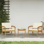 Conjunto Bistro de 3 Piezas con Cojines - Hecho de Madera maciza de Acacia | Foro24.es | Tu tienda online para hogar, jardín y más Foro24.es