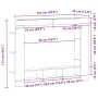Cabinet de TV Montado en la Pared Madera Vieja 152x22x113 cm von , TV-Möbel - Ref: Foro24-861997, Preis: 95,84 €, Rabatt: -5%%