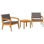 Conjunto de Bistro de 3 Piezas con Cojines, Hecho de Madera Maciza de Acacia | Foro24.es | Tu tienda online para hogar, jardín y más Foro24.es