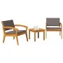 Conjunto de Bistro de 3 Piezas con Cojines, Hecho de Madera Maciza de Acacia | Foro24.es | Tu tienda online para hogar, jardín y más Foro24.es