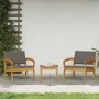 Conjunto de Bistro de 3 Piezas con Cojines, Hecho de Madera Maciza de Acacia | Foro24.es | Tu tienda online para hogar, jardín y más Foro24.es