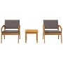 Conjunto de Bistro de 3 Piezas con Cojines, Hecho de Madera Maciza de Acacia | Foro24.es | Tu tienda online para hogar, jardín y más Foro24.es