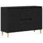 Aparador Negro de Roble 101x35x60 cm en Madera Ingenierizada by , Sideboards - Ref: Foro24-862044, Price: 112,32 €, Discount:...