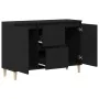 Aparador Negro de Roble 101x35x60 cm en Madera Ingenierizada by , Sideboards - Ref: Foro24-862044, Price: 112,32 €, Discount:...