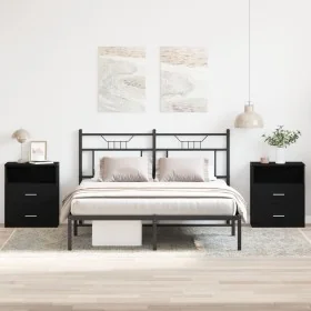 Mesas de Noche 2 pcs Negro Roble 50x32x60cm
