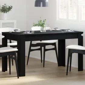 Mesa de Comedor Negra de Roble 140x74,5x76 cm de Madera de Ingeniería de , Mesas de cocina y de comedor - Ref: Foro24-862053,...