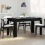 Mesa de Comedor Negra de Roble 140x74,5x76 cm de Madera de Ingeniería de , Mesas de cocina y de comedor - Ref: Foro24-862053,...