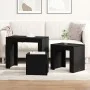Mesas de café apilables de 3 piezas en madera de roble negro | Foro24.es | Tu tienda online para hogar, jardín y más Foro24.es