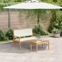 Set de sofá de jardín de 4 piezas con cojines de madera maciza de acacia de , Sofás de exterior - Ref: Foro24-4106579, Precio...