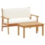 Set de sofá de jardín de 4 piezas con cojines de madera maciza de acacia de , Sofás de exterior - Ref: Foro24-4106579, Precio...