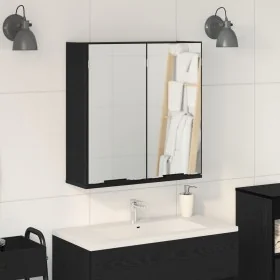 Gabinete Espejo de Baño - Roble Negro, 64x20x66.5 cm, Hecho de Madera Elaborada by , bathroom vanities - Ref: Foro24-862096, ...
