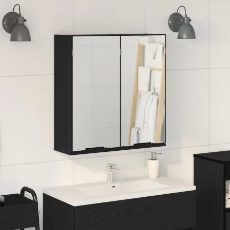 Gabinete Espejo de Baño - Roble Negro, 64x20x66.5 cm, Hecho de Madera Elaborada von , Badezimmerwaschtische - Ref: Foro24-862...