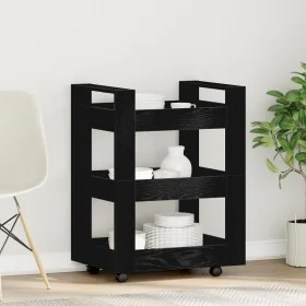 Carro de Cocina Roble Negro 60x45x80 cm Madera