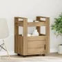 Carro de Cocina Roble Artisan 60x45x80 cm Madera Elaborada by , Kitchen and dining carts - Ref: Foro24-862121, Price: 83,73 €...
