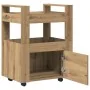 Carro de Cocina Roble Artisan 60x45x80 cm Madera Elaborada by , Kitchen and dining carts - Ref: Foro24-862121, Price: 83,73 €...