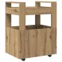 Carro de Cocina Roble Artisan 60x45x80 cm Madera Elaborada by , Kitchen and dining carts - Ref: Foro24-862121, Price: 83,73 €...