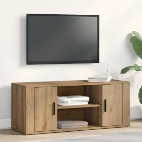 Mueble de TV de roble artesanal 100x35x40 cm de