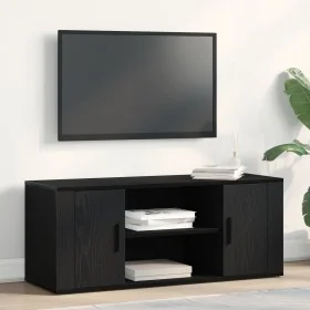 Cabinet de TV Negro Roble 100x35x40 cm Madera