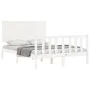 Estructura de cama con cabecero madera maciza blanco 140x190 cm de vidaXL, Camas y somieres - Ref: Foro24-3193382, Precio: 15...
