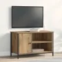 Cabinet de TV de roble artesanal 80x40x50 cm de madera procesada y acero by , TV Furniture - Ref: Foro24-862143, Price: 67,35...