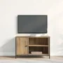 Cabinet de TV de roble artesanal 80x40x50 cm de madera procesada y acero by , TV Furniture - Ref: Foro24-862143, Price: 67,35...