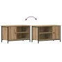 Cabinet de TV de roble artesanal 80x40x50 cm de madera procesada y acero by , TV Furniture - Ref: Foro24-862143, Price: 67,35...