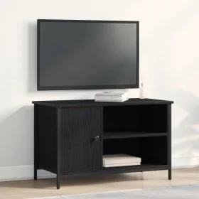 Aparador de TV Negro Roble 80x40x50 cm Madera