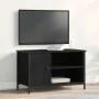 Aparador de TV Negro Roble 80x40x50 cm Madera Ingeniada y Acero | Foro24.es | Tu tienda online para hogar, jardín y más Foro24.es