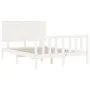 Estructura de cama con cabecero madera maciza blanco 140x190 cm de vidaXL, Camas y somieres - Ref: Foro24-3193382, Precio: 15...