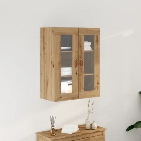 Armario de Pared con Puertas de Cristal Roble Artesano 69,5x34x90 cm de , Aparadores - Ref: Foro24-862160, Precio: 100,30 €, ...