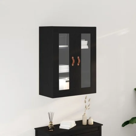 Gabinete Montado en la Pared con Puertas de Vidrio Roble Negro 69,5x34x90 cm | Foro24.es | Tu tienda online para hogar, jardín y más Foro24.es